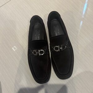 Salvatore Ferragamo Men's Brown Suede Loafers